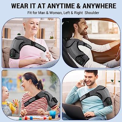 Rechargeable Heated Shoulder Wrap Massager Shoulder Brace Support with