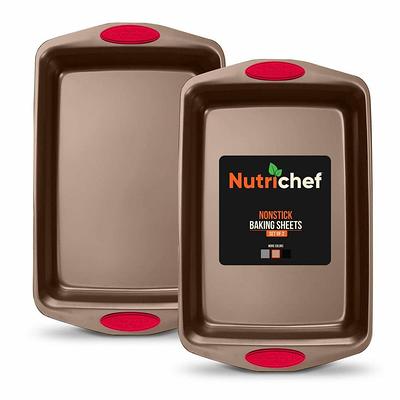 Nutrichef 14 Piece Non-Stick Kitchen Cookware Set, Brown