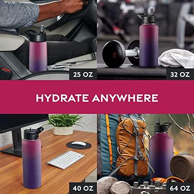 FineDine Insulated Water Bottles with Straw - 25 Oz Stainless Steel Metal  Water Bottle W/ 3 Lids - Reusable for Travel, Camping, Bike, Sports -  Dreamy