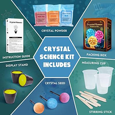  Crystal Growing Kit for Kids, PIBEX 6 Color 12 Crystals  Chemical Science Experiment for Age 8-12, Grow Fast in 24H, DIY STEM  Project Educational Craft Set, Family Toy Gift for Boys