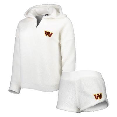 Women's Concepts Sport White San Francisco 49ers Fluffy Pullover Sweatshirt  & Shorts Sleep Set