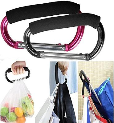 Large Stroller Hooks for Mommy, 2 pcs Carabiner Stroller Hook