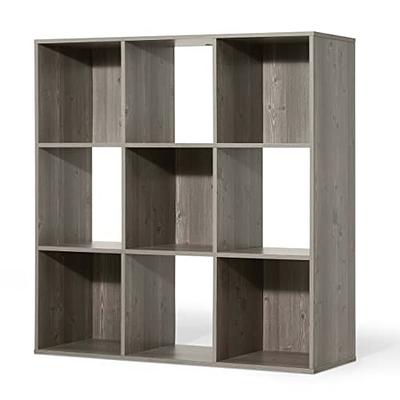 Nathan James Telos Glossy White and Brown 4-Cube Organizer Storage