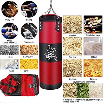  SFEEXUN Punching Bag for Man Women Kids, Indoor/Garden Boxing  Bag Unfilled Heavy Bag Set with Punching Gloves, Chain, Ceiling Hook for  MMA, Kickboxing, Muay Thai, Karate, Taekwondo : Sports 