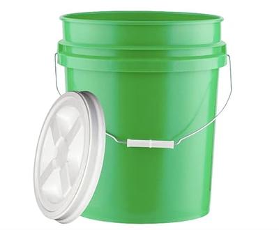 5 Gallon Plastic Bucket Green 3 Pack