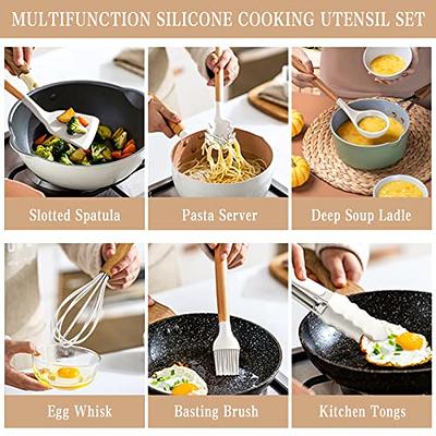 Smirly Silicone Kitchen Utensils Set with Holder: Silicone Cooking Utensils Set for Nonstick Cookware, Kitchen Tools Set, Silicone Utensils for