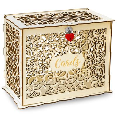 Gold Wedding Card Box With Slot & Lock, Post Box, Graduation - Yahoo  Shopping