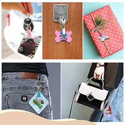 135Pcs Sublimation Keychain Blanks Bulk,MDF Keychain Double Sided