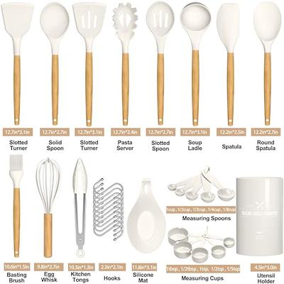 Umite Chef Kitchen Cooking Utensils Set, 33 pcs Non-stick Silicone Cooking  Kitchen Utensils Spatula Set with Holder, Wooden Handle Silicone Kitchen  Gadgets Utensil Set (Cream White) - Yahoo Shopping