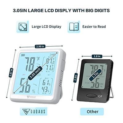 DOQAUS Digital Hygrometer Indoor Thermometer for Home, Room Thermometer  with 3s Fast Refresh & Max Min Records, Temperature Humidity Monitor Meter