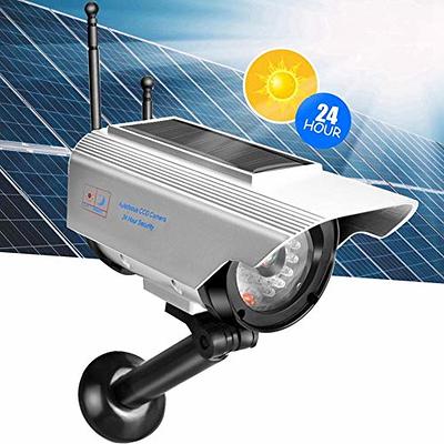 Solar Battery Power Bullet Dummy Fake Surveillance Security CCTV Camera w/  Light