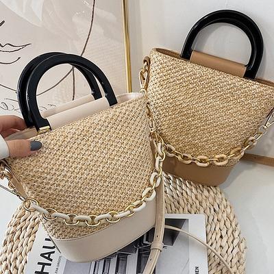 Straw Bag Hand-Woven Women Straw Bag Ladies Small Shoulder Bags