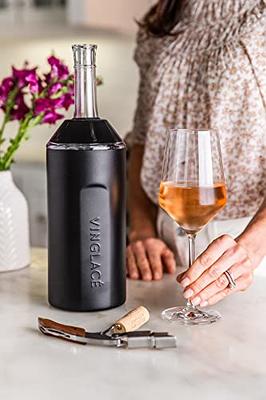 Vinglacé Wine Bottle Chiller- Portable Champagne Insulator- Stainless Steel  Wine Cooler Sleeve, Black