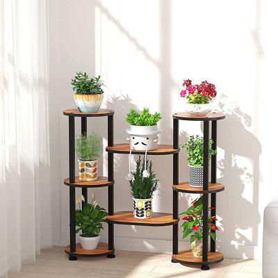 4 Tiers 11 Potted Wood Tall Plant Stand ,Indoor For Plants Multiple Tiered  Corner Plant Shelf Outdoor Plant Holder, Brown - Yahoo Shopping