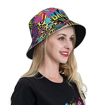 Hnjgno Fashion Retro 80s 90s Bucket Hat for Men Women Funny Summer