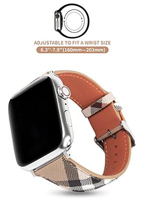  Luxury Designer Watch Band Compatible with Apple Watch 41mm  40mm 38mm, Soft Leather Replacement Band Strap Watch Band for iWatch Series  9/8/7/6/5/4/3/2/1/SE Black : Cell Phones & Accessories