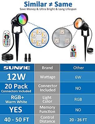 SUNVIE 12W Low Voltage Landscape Lighting RGB Color Changing LED Landscape Lights  Remote Control Waterproof Spotlight Garden Patio Spotlight Decorative Lamp  for Outdoor Indoor(10 Pack with Connector) - Yahoo Shopping