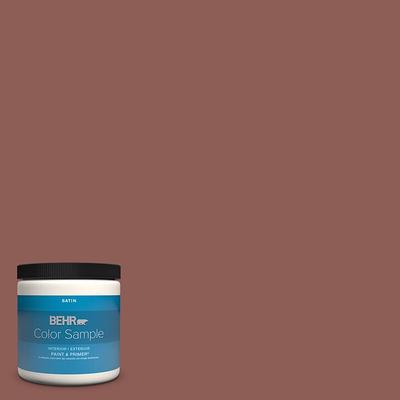 BEHR PREMIUM PLUS 8 oz. #N290-2 Authentic Tan Satin Enamel  Interior/Exterior Paint & Primer Color Sample B370016 - The Home Depot