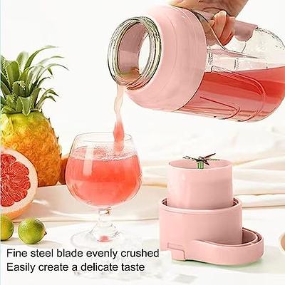 Portable Blender USB Rechargeable Personal Juicer Cup Small Fruit Juice Mixer for Shakes and Smoothies, Size: 9, Pink