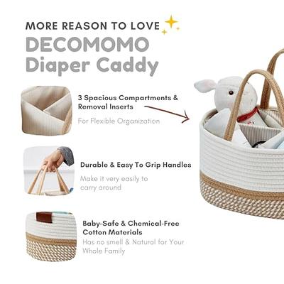 Maliton Diaper Caddy Organizer for Baby, Cotton Rope Baby Gift Basket,  Portable Diaper Organizer for changing table, Diaper Nursery Storage  Organizer for Baby Stuff, Baby Shower Gifts for Newborn Large A-Brown 