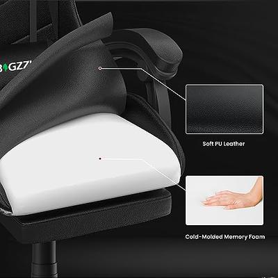 Bigzzia Gaming Chair with Footrest, Computer Chair with Lumbar