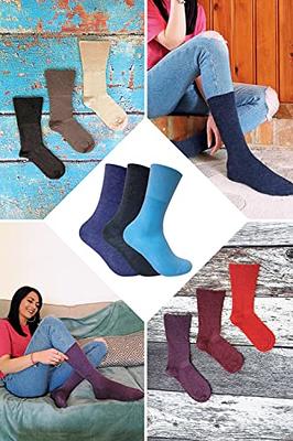  Bulinlulu Extra Width Socks for Swollen Feet-4 Pairs