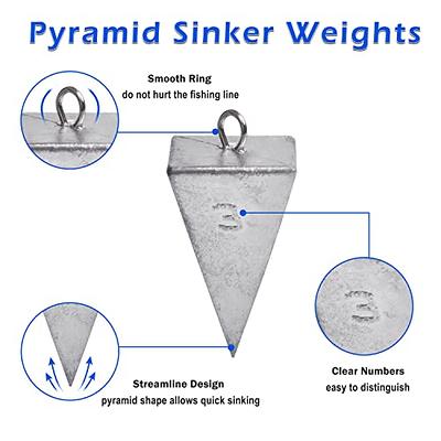 Pyramid Sinkers Fishing Weights Kit, Saltwater Fishing Sinkers Surf Fishing  W