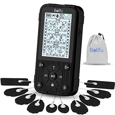 TENS Unit Muscle Stimulator, EMS Massager Machine for Shoulder, Neck,  Sciatica and Back Pain Relief, Electronic Pulse Massage Physical Therapy,  Silver