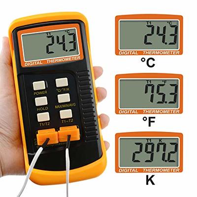 Digital K-Type Thermocouple Thermometer & 6 Stainles Steel Sensor