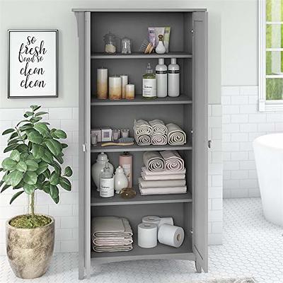 Bush Furniture Key West Tall Bathroom Storage Cabinet in Driftwood Gray