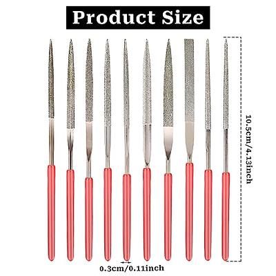 KALIONE 10Pcs Diamond Needle File Set, Model Files Mini Metal File Diamond  File Set, Metal File Set Hand Tools, Miniature and Model Files, Small File  Jewelry Stone Carving Tools 