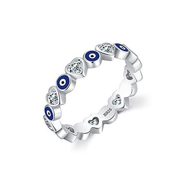 Mini Pave Diamond Evil Eye Ring – STONE AND STRAND