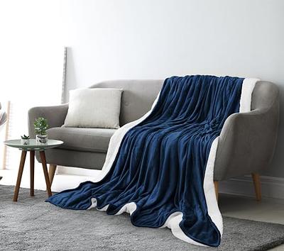 Utopia Bedding Fleece Blanket Twin Size Navy 300GSM Luxury Bed