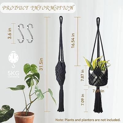 5-Piece Hanging Planters for Indoor Plants, Plastic Hanging Basket for Indoor Boho Home Decor, Macrame Plant Hanger