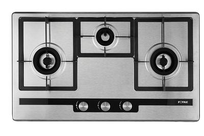 34-in 3 Burners Black Gas Cooktop in the Gas Cooktops department at