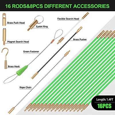 FTIHTRY 22FT Fiberglass Running Electrical Wire Cable Glow Rods Wire  Pulling, Fish Rods Electrical Kit with 8 Different Attachments and Fish  Tape Wire Puller Kit - Yahoo Shopping