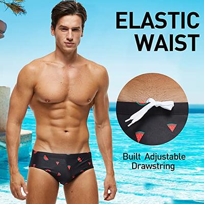 Arcweg Men's Swimming Trunks Briefs Low Waist with Removable Pad