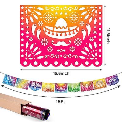 Mexican Cinco De Mayo Papel Picado Banner, 5 PK, Fiesta Mexicana