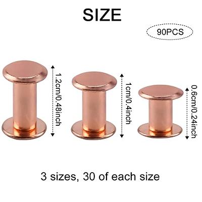 Enenes Chicago Screw 90 Sets Screw Post 3 Sizes Belt Screws 1/4 3/8 1/2  Inch Medal Binding Screw Posts for Leather Decoration Bookbinding Crafts  (Rose Gold) - Yahoo Shopping