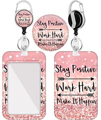  3pcs Retractable Badge Reel with Clip, Double-Sided ID Badge  Holder Retractable Clip Cute Badge Reels Carabiner Retractable Keychain  with Key Ring for Nurse Doctor Teacher Staff (Marble Pink) : Office