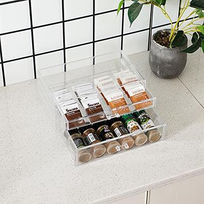 Vtopmart 7.6 H Clear Stackable Storage Drawers, 4 Pack Plastic