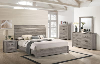 Roundhill Furniture Clelane Wood Bedroom Set with Bed, Dresser