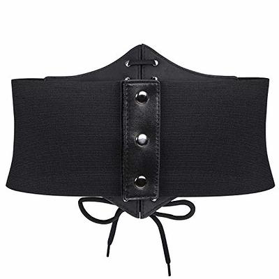 Womens Elastic Costume Waist Belt Lace-up Tied Waspie Corset Belts