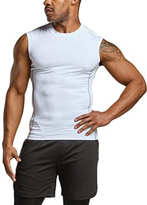  TSLA Men's V Neck Sleeveless Workout Shirts, Dry Fit Running  Compression Cutoff Shirts, Athletic Training Tank Top, V Neck Top White,  X-Small : Clothing, Shoes & Jewelry