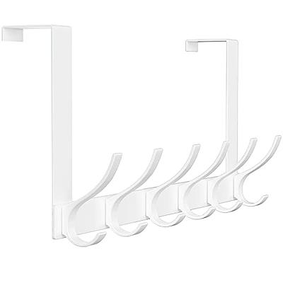 Heavy Duty Over The Door 6 Hooks Rail Matte White - Brightroom