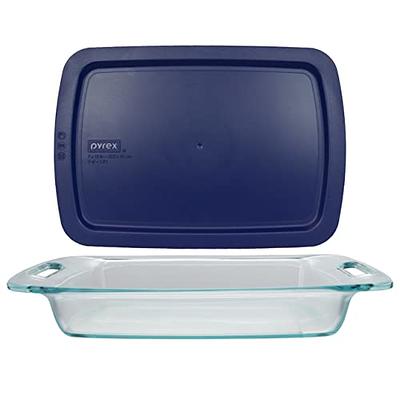 Pyrex (1) 233 3qt Glass Baking Dish and (1) 233-PC Red Plastic Lid