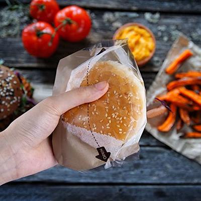 BRATA Disposable Plastic To Go Hamburger bag &Stickers,Easy Tear Hamburgers  Packing(100pcs),Plastic Burger Containers to Carry Cake Dessert  Sandwich,Takeaway Home Use and Party Bake Sale - Yahoo Shopping