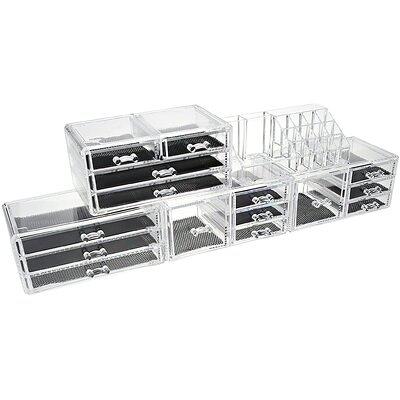 Casafield Makeup Storage Organizer, Clear Acrylic Cosmetic & Jewelry  Organizer with 4 Large and 2 Small Drawers