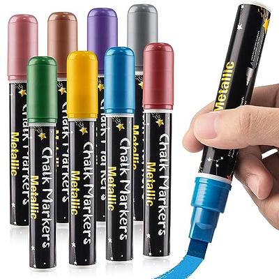 Metallic Liquid Chalk Markers for Chalkboard, 8 Pack 10mm Jumbo Liquid  Chalk Marker Chalkboard Markers,Neon Glass Markers Pen,Window Paint Markers  for Bistro, Menu, Chalkboard, Poster, Business - Yahoo Shopping