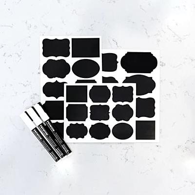 Wrapables Set of 64 Chalkboard Labels in Various Sizes, Fancy Rectangle